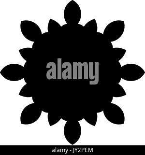 A black and white silhouette of a snowflake Stock Vector