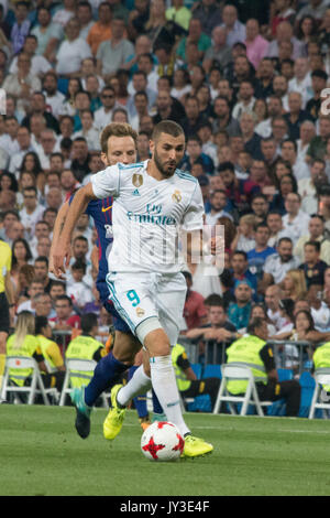 Madrid, Spain. 16th Aug, 2017. Benzema. Credit: Jorge Gonzalez/Pacific Press/Alamy Live News Stock Photo