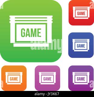 Game cartridge set collection Stock Vector