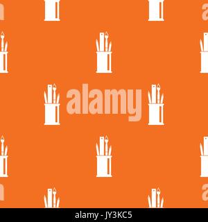 Stationery in cup pattern seamless Stock Vector
