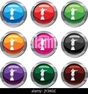 Columbus monument set 9 collection Stock Vector