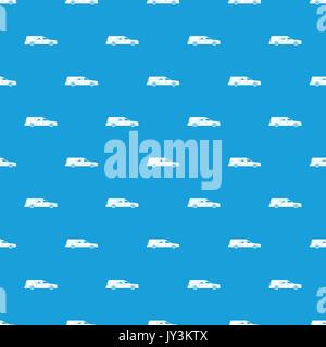 Hearse pattern seamless blue Stock Vector
