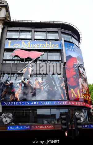 The Queen's Theatre in Shaftesbury Avenue, London hosting Les Miserables, a West End success