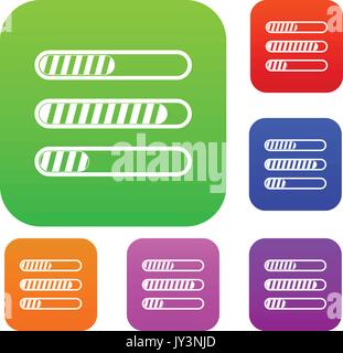 Sign horizontal columns load set collection Stock Vector
