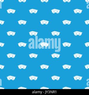 Coal trolley pattern seamless blue Stock Vector