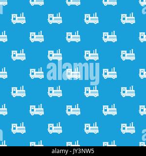 Locomotive pattern seamless blue Stock Vector