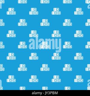 Hay bundles pattern seamless blue Stock Vector