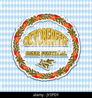 Vintage styled emblem for Oktoberfest festival. Stock Vector