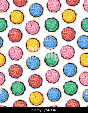 Seamless background, cream cakes Stock Vector