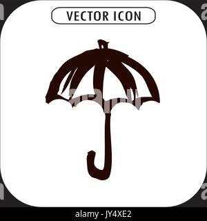Umbrella sign icon. Rain protection symbol. Hand drawn. Vector illustration. Stock Vector
