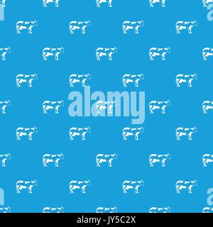 Cow pattern seamless blue Stock Vector