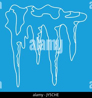 Icicles icon, outline style Stock Vector