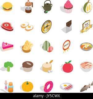 Sip icons set, isometric style Stock Vector
