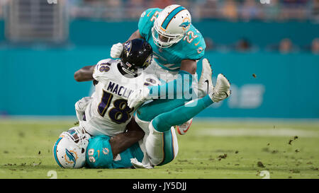 Miami Dolphins cornerback Cordrea Tankersley (30) is introduced before an  NFL football game against the Tennessee Titans, Sunday, Oct. 8, 2017, in  Miami Gardens, Fla. (Jeff Haynes/AP Images for Panini Stock Photo - Alamy