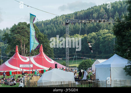 Brecon Beacons, Wales, UK. 17th Aug, 2017. General views on day 1 (Thursday) of the 2017 Green Man Festival in Glanusk Park, Brecon Beacons, Wales. Photo date: Thursday, August 17, 2017. Credit: Roger Garfield/Alamy Live News Stock Photo