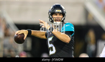 August 17, 2017: Jacksonville Jaguars wide receiver Rashad Greene (13) runs  onto the field for an NFL preseason game against the Tampa Bay Buccaneers  in Jacksonville, FL. Gary McCullough/CSM Stock Photo - Alamy