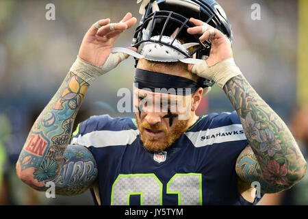 August 18, 2017: Seattle defensive end Cassius Marsh (91) during