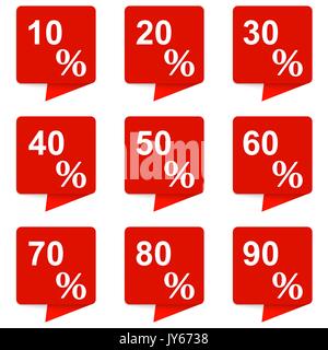 Collection of square banners of discount stickers Stock Vector
