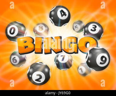 Lotto balls around the word Bingo Stock Photo