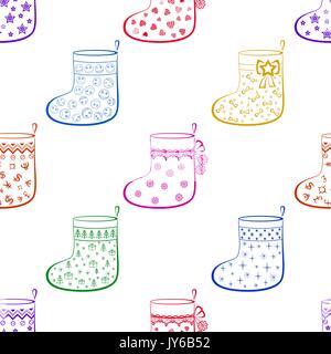 Christmas Stockings, Seamless Stock Vector