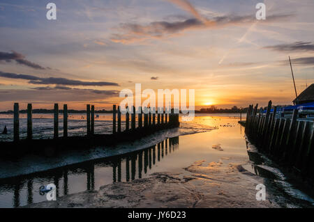 Sunset Over Bosham Harbour, West Sussex, England Stock Photo