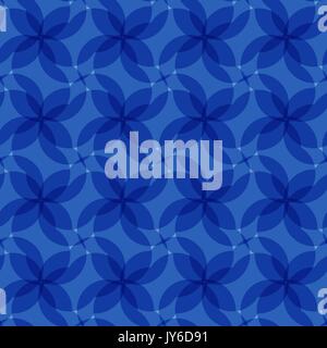 Peacock Blue Overlay Pattern. Seamless Background. Stylish Endless Texture. Good for Textile, Cover, Wrapping Paper. Repeating Ornament. Trendy Art. Stock Vector