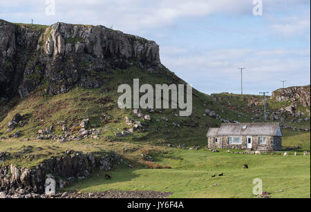 An old black house at Port na Ba on the Isle of Mull Stock Photo