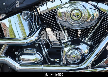 Detail of Harley Davidson motor cycle Stock Photo