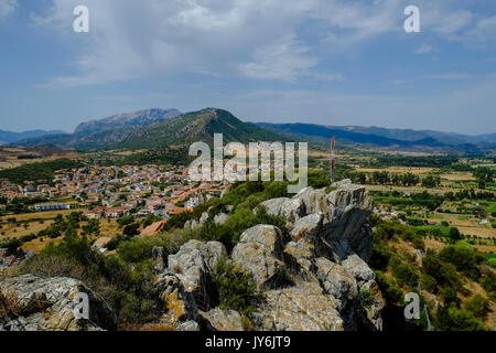 View from the ruins of Castello della Fava, Posada Sardinia Stock Photo