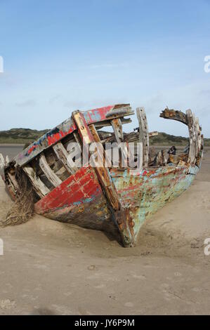 Boat Wreck at Crow Point, North Devon Stock Photo