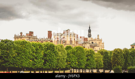 SAINT GERMAIN EN LAY, FRANCE - July 12, 2017 : Detail of the architecture of the Renaissance castle of Saint Germain en Lay, former residence of the k Stock Photo