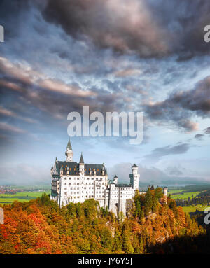 Famous Neuschwanstein castle in Bavaria, Germany Stock Photo