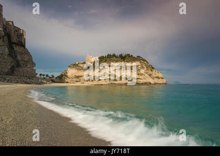 Tropea, Vibo Valentia, Calabria. The Isola di Tropea he most iconic atraction of the village Stock Photo