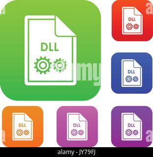 File DLL set collection Stock Vector