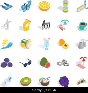 Amirate icons set, isometric style Stock Vector