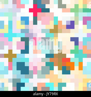 Geometric Background Pattern Seamless Square Pixel Art Stock Photo