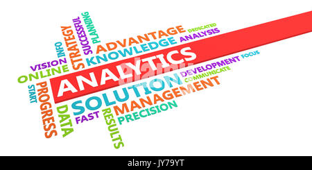 Analytics Word Cloud Concept Isolated on White Stock Photo