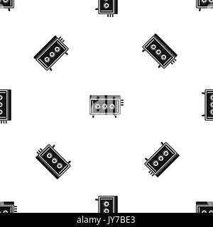 CD changer pattern seamless black Stock Vector