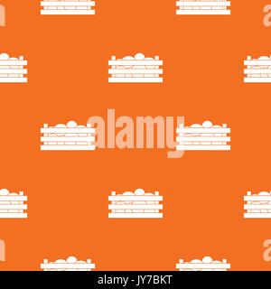 Watermelons in wooden crate pattern seamless Stock Vector