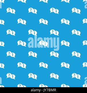 Question and exclamation speech bubbles pattern seamless blue Stock Vector
