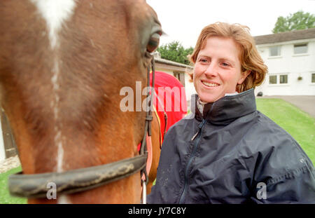 Racehorse Trainer Amanda Perrett At The Coombeland Racing Stables In Pulborough West Sussex Stock Photo Alamy