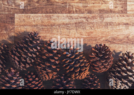 Collection of festive christmas pine cones Stock Photo