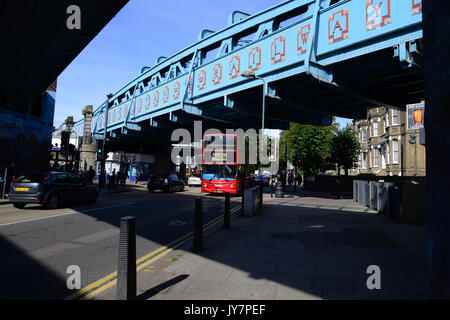 United Kingdom, London, Kilburn, Metropolitan Line Bridge, Kilburn Tube Station Stock Photo