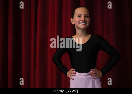 Ballerina practicing ballet dance in the stage Stock Photo