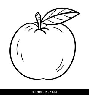 Hand drawn sketch of Apples isolated, Black and White Cartoon Vector Illustration for Coloring Book - Line Drawn Vector Stock Vector