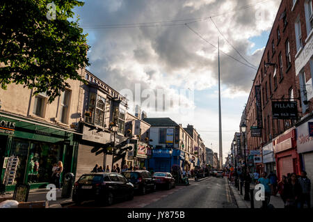 The Spire of Dublin, alternatively titled the Monument of Light, is a large, stainless steel, pin-like monument 120 metres in height, located on the s Stock Photo