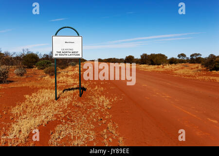 26th Parallel South Latitude road sign, Murchison, Western Australia ...
