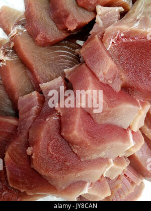 Tuna fillets in the fish market Stock Photo