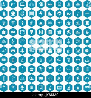 100 amusement icons sapphirine violet Stock Vector
