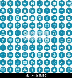 100 app icons sapphirine violet Stock Vector